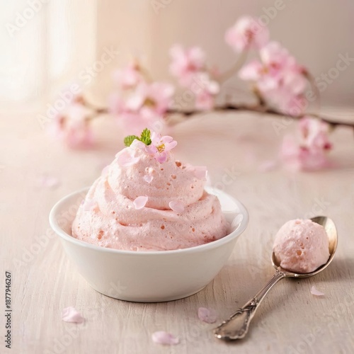 A cherry blossom mousse, light and airy with floral notes