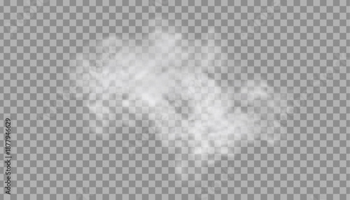 Realistic effects for various smog, haze, fog, and cloud overlays. Vector illustration.