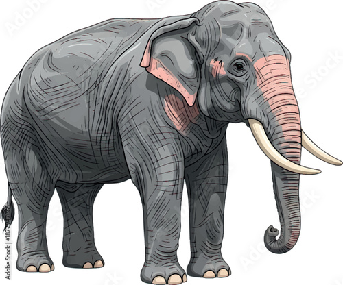 gray elephant with tusks african wildlife animal.