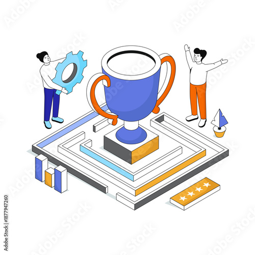Modern design illustration of business achievement 