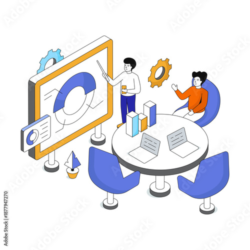 Wallpaper Mural A unique design illustration of business presentation  Torontodigital.ca