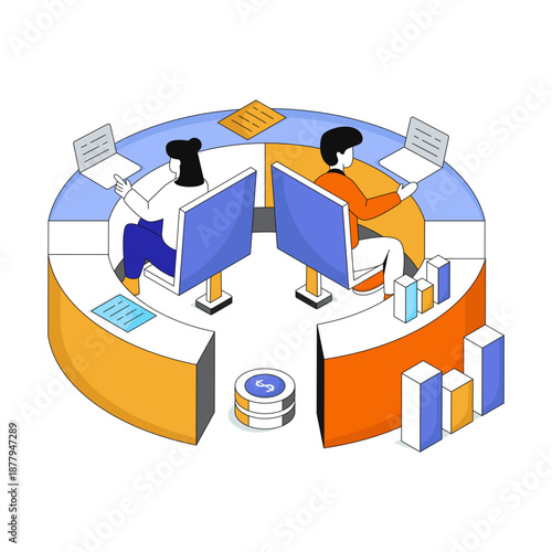 A beautiful design illustration of workplace 