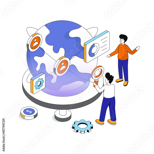 Premium download illustration of global team development 