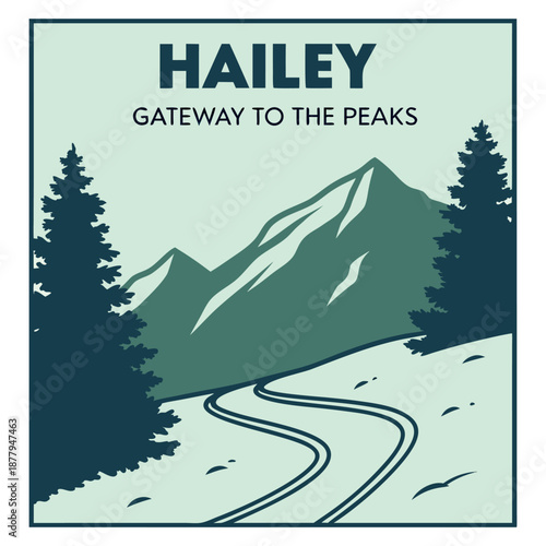 Gateway to the Peaks Mountain Road Landscape Illustration