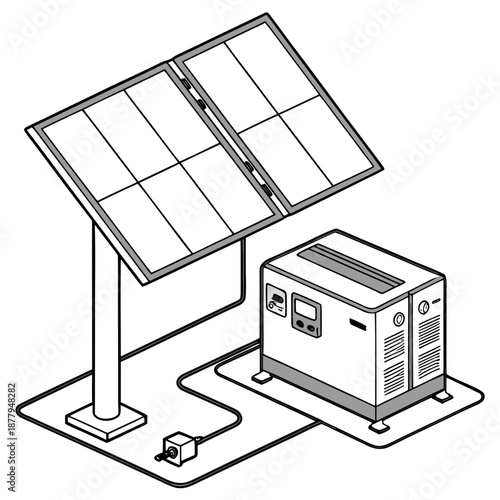 Solar powered generator system with base wires solar panel 1
