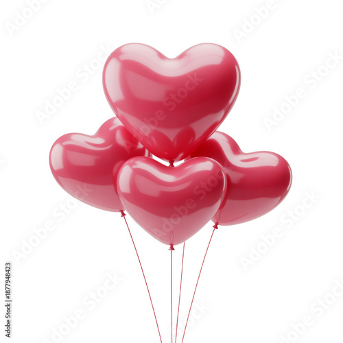 “3D Pink Heart Balloons for Love and Celebration”




