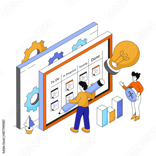 Trendy design illustration of task planning 