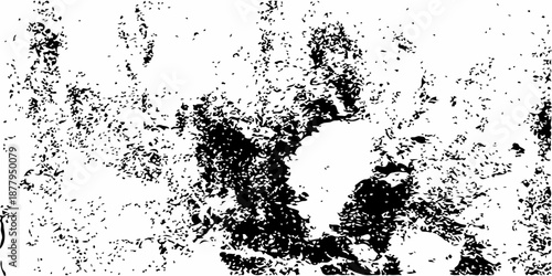 Abstract black and white grunge background vector featuring a dirty ink splash pattern with paint splatter drips and an artistic liquid stain border element for a textured floral design illustration