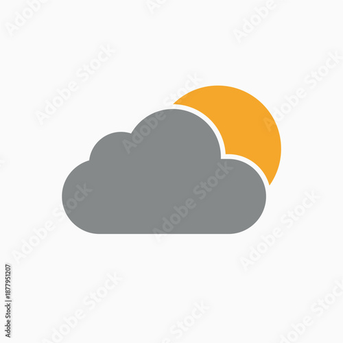 Sun partially covered by gray cloud icon representing mild cloud cover