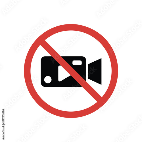 No video recording or photography allowed a red prohibition symbol