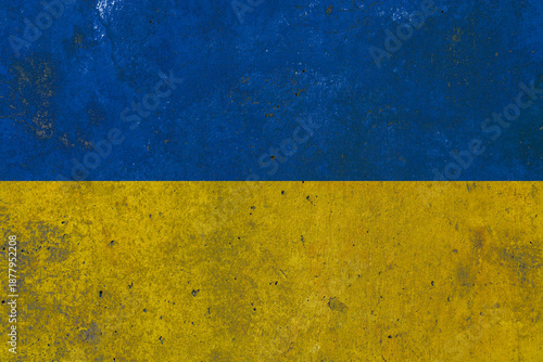 Ukraine flag weathered mural style background