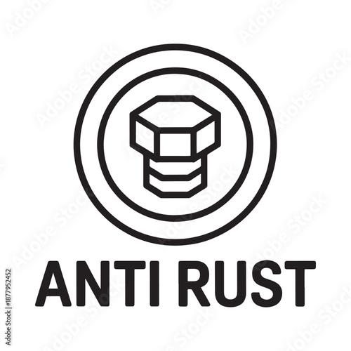 anti rust logo with a bolt icon