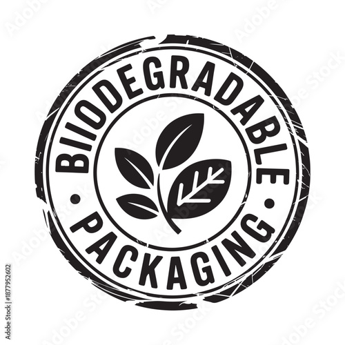 Biodegradable packaging logo with leaf design high quality