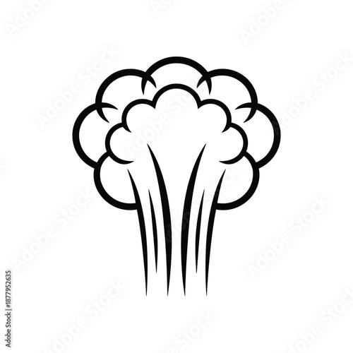 a black and white drawing of a broccoli