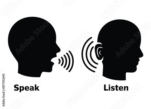 Communication concept A visual representation of speaking and listening interactions