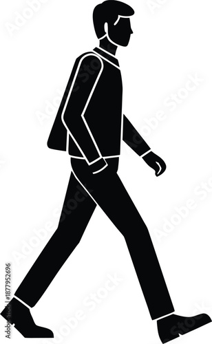 Silhouettes of people walking with fashion and art elements