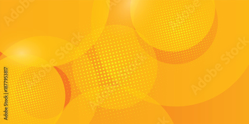 Abstract modern background with dynamic circle shapes and halftone dots. Orange yellow gradient geometric shapes element. for booklet, banner, cover, flyer, brochure. vector,art,modern,ilustration