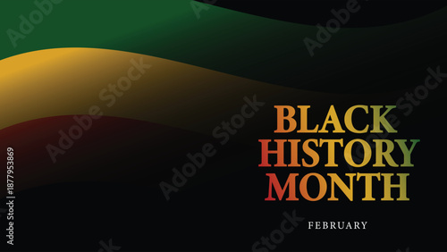Black history month vector banner illustration for social media, card, poster on black background.