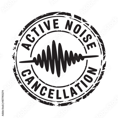 active noise cancellation logo with sound wave