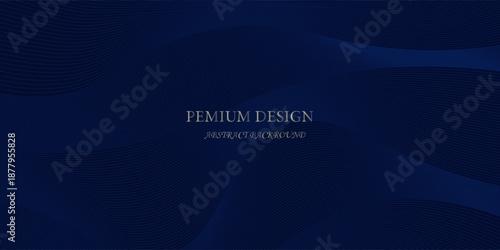 Premium background design with diagonal dark blue line pattern. Vector template for digital luxury banner, invitation, voucher, certificate. Eps10