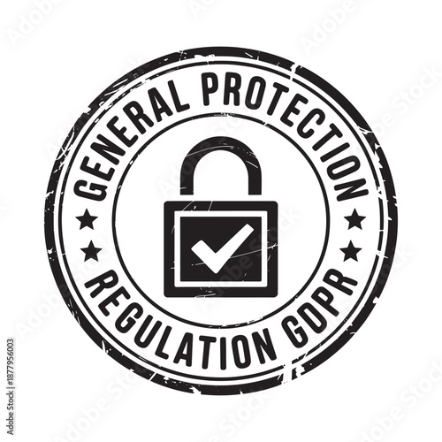 General data protection regulation gdpr seal with lock and checkmark
