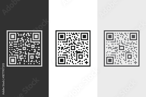 Diverse qr code graphic set for mobile scanning and information access modern technology interface for product marketing brand advertising and business promotion campaign contemporary digital solution