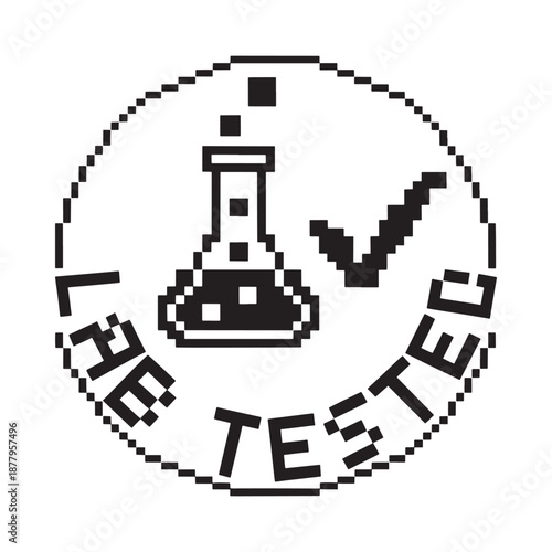 Lab tested logo with beaker and checkmark