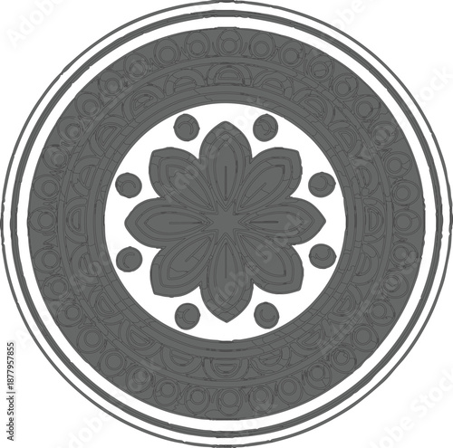 Obraz na plátně round lace doily vector illustration featuring a decorative floral ornament patt