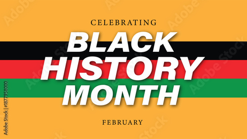 Black history month vector banner illustration for social media, card, poster on black background.