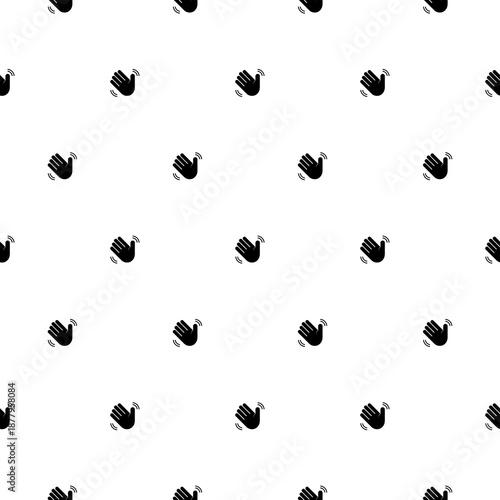 Waving hand seamless pattern isolated on white background