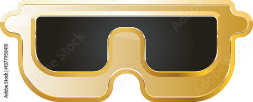 Glasses gold. Isolated on transparent background.
