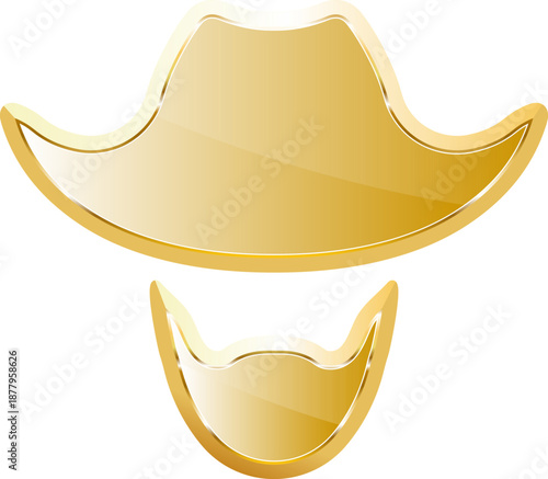 cowboy gold icon. Isolated on transparent background.