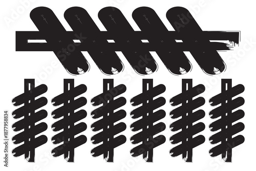 Black cable ties on a white background