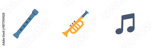 Musical instruments and note icons represent the universal language of sound, rhythm, and melody, perfect for various creative projects