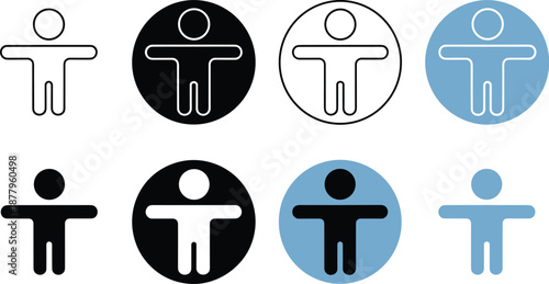Diverse human figure icons set representing inclusivity and accessibility in modern vector design for presentations and infographics promoting diversity and equal opportunity in business corporate soc