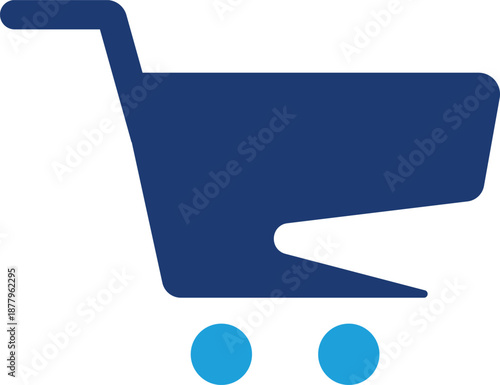 Stylized Trolley Vector Graphic for Online Store Checkout and Consumer Sales