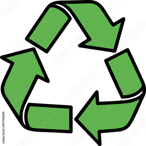 Green Recycle Symbol Illustrating Environmental Conservation and Sustainability.