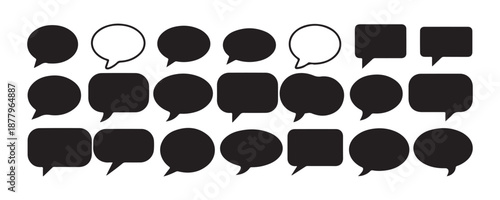Speech Bubble Shapes Set, Chat and Dialogue Icons Collection. vector illustration eps 10