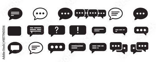 Speech Bubble and Chat Icon Set, Communication Symbols Collection. vector illustration eps 10