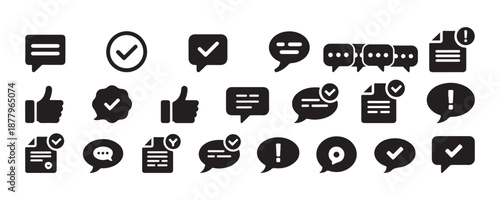 Speech Bubble and Chat Icon Set, Communication Symbols Collection. vector illustration eps 10