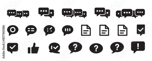 Speech Bubble and Chat Icon Set, Communication Symbols Collection. vector illustration eps 10