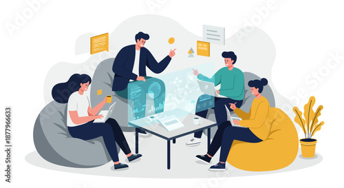 Group of People Discussing Around Table.