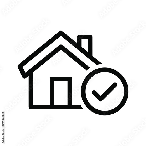 House Inspection Icon - Simple Line Art Design