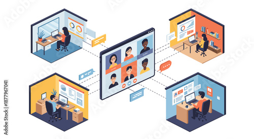 Remote Work Collaboration Video Conference Call.