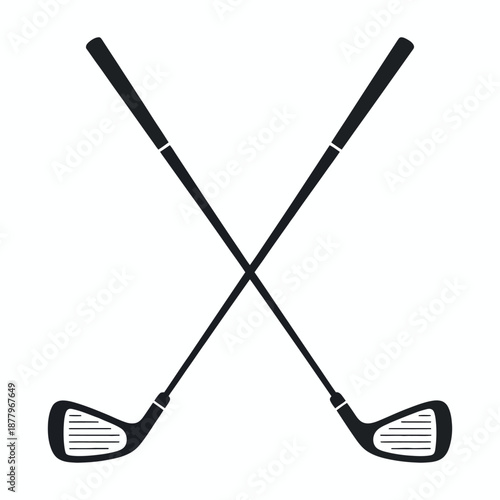Golf Club Crossed Symbol Vector for Golf Course Identity and Championship Graphics