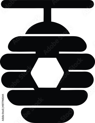 Beehive silhouette vector on transparent background