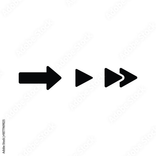 Four Black Arrows Pointing in Different Directions on White Background