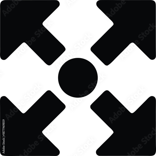 Focus arrows silhouette on transparent background