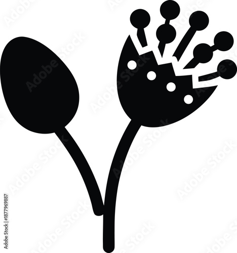 Flower pollen silhouette on transparent background