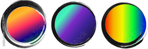 Colorful Circular Swatches Set on Transparent Background for Design